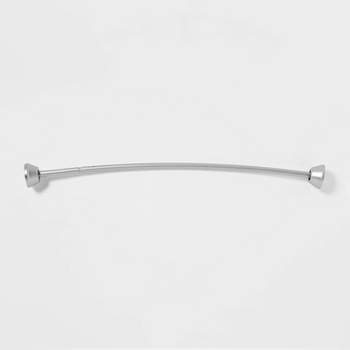 72" Tapered End Cap Curved Aluminum Shower Curtain Rod Tension or Permanent Mount - Threshold™