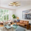 Dewdrop Modern LED Semi Flush Mount Ceiling Light Curved Rings Dimmable Black for Dining Room Kitchen Living Room Bedroom Hallway - 4 of 4