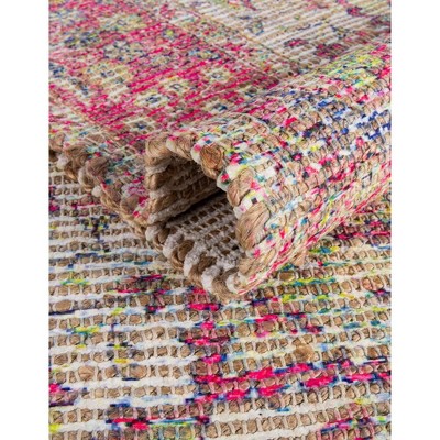 Ivory Rectangular Handmade Cotton Chenille Area Rug