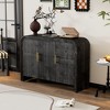 ORRD Retro Curved Sideboard with Gold Handles & Adjustable Dividers, Living/Dining Room Storage - 2 of 4