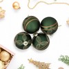Northlight Holly Berry Christmas Glass Ball Ornaments - 3" - Green and Gold - 4ct - 2 of 4