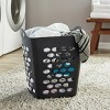Racxily (3 pack) Flex Square Laundry Hamper, Comfort Handles to Easily Carry Clothes Between the Bedroom and Laundry Room, Plastic, Black - 4 of 4