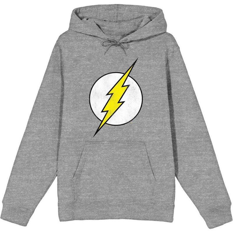 The Flash Thunderbolt Logo Adult Long Sleeve Hoodie, 1 of 3