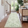 Vintage Floral Area Rug - Non-Slip Low Pile Soft Carpet, Retro Oriental Print Thin Floor Mat for Living Room & Bedroom - 2 of 4