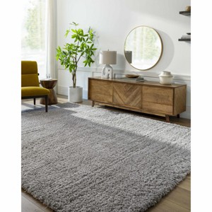 Hauteloom Siari Solid Medium Gray Shag Rug - 1 of 4
