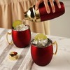 Twine Red Moscow Mule Mug and Cocktail Shaker Gift Set, Holiday Barware Gifts, Cobbler Shaker, Mule Mugs, Red, Gold, Stainless Steel - image 3 of 4