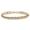 Black Bow Jewelry 14k Yellow and White Gold 6mm Two Tone Link Chain Bracelet, 7.25 Inch - 3 of 4