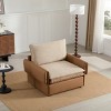 Oversized Dark Armchair with Dual-Sided Fabric and Washable Cushion Covers, Modern Accent Lounge Chair for Living Room or Bedroom-Cuddlewood - 3 of 4
