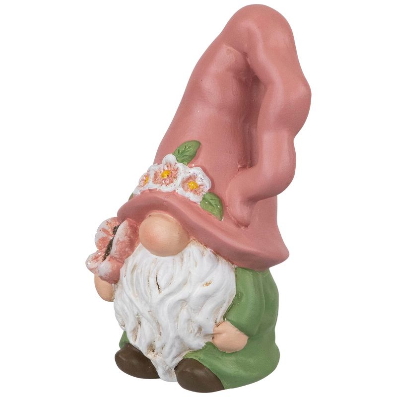 Northlight Spring Flowers Gnome Figurine - 7" - Pink and Green, 3 of 6