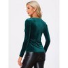 Allegra K Women's Velvet Sweetheart Neck Elegant Long Sleeves Blouses - 3 of 4
