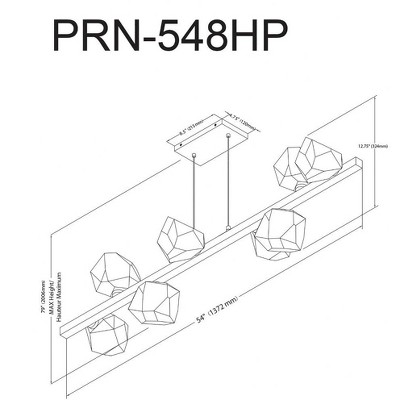 Dainolite Pearlene 8 - Light Pendant in  Matte Black