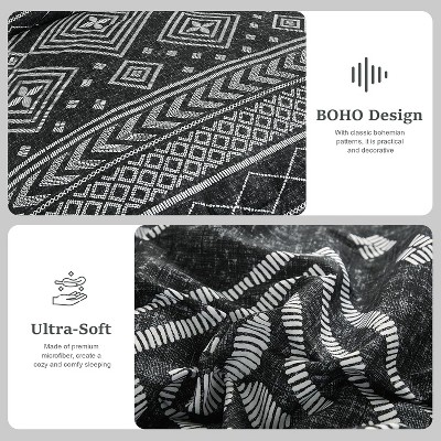 Der Rose BALHAM TRADE-Queen Size Comforter Set 7 Pieces Boho Aztec Lightweight Soft Bed Comforter Set Grayish Blue-Queen 90"x90" — фото 6