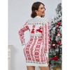 Clearlove Women's Ugly Christmas Sweater Long Sleeve Round Neck Slim Mini Dress - 3 of 4