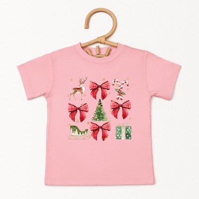 The Juniper Shop Coquette Christmas Collage Toddler Short Sleeve Tee