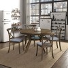 GDFStudio Stilwell Modern 5 Piece Round Rubber Wood and Fabric Upholstered Dining Table Set - 2 of 4