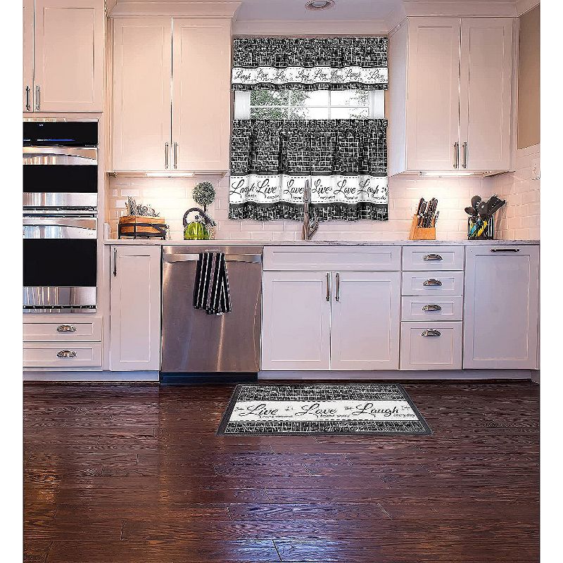 Kate Aurora Montauk Accents Anti Fatigue Memory Foam 18" x 30"  Live~Love~Laugh Kitchen Floor Mats With Beveled Edges, 3 of 4
