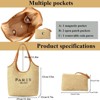 FATMOON Straw Tote Bags for Women, Summer Straw Purses and Handbags Shoulder Woven Raffia Beach Bag with Coin Purse - 3 of 4