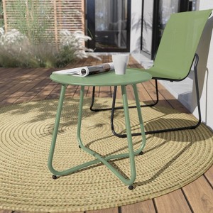 GRANDPATIO Designs Steel Patio Side Table, Weather Resistant Outdoor Round End Table - 1 of 4