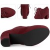Perphy Women's Lace Up Round Toe Cushioned Insole Platform Chunky Heel Ankle Boots - 4 of 4