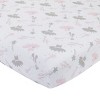 NoJo Ballerina Bows Pink, Sparkle Grey Metallic, and White 4 Piece Nursery Crib Bedding Set - 3 of 4