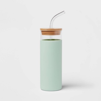 16.9oz Glass Tumbler with Silicone Sleeve and Bamboo Lid and Straw - Opalhouse™