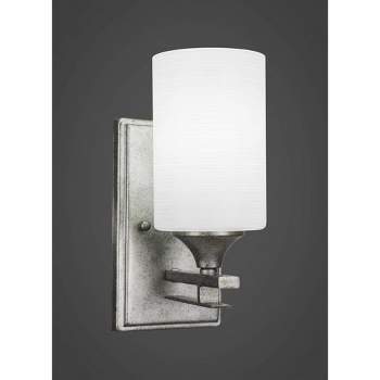 Toltec Lighting Uptowne 1 - Light Sconce in  Aged Silver with 4" White Matrix Shade