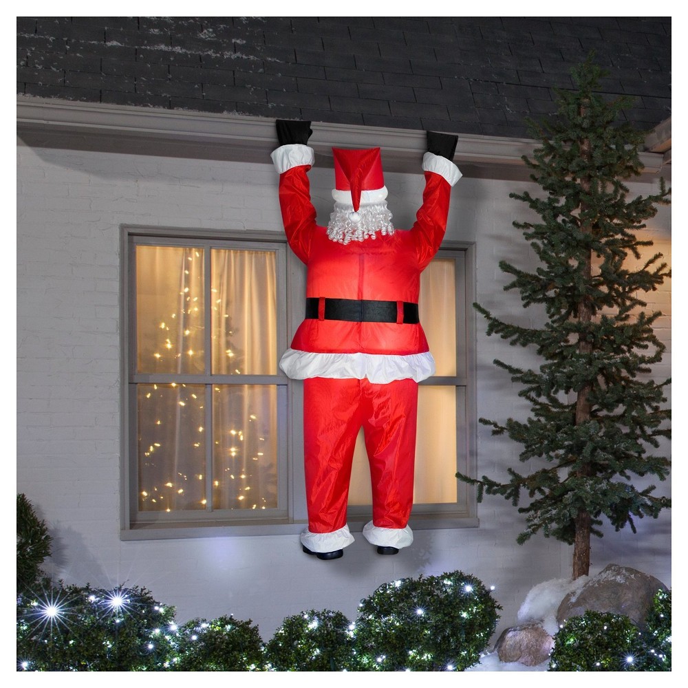 UPC 086786836620 product image for Santa Hanging From Roof Airblown, Multi-Colored | upcitemdb.com