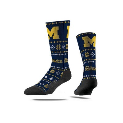 NCAA Michigan Wolverines Holiday Sweater Crew Socks