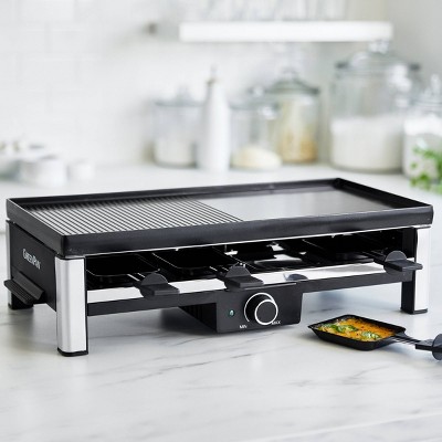 Black Nonstick Electric Griddle with Reversible Grill Plate