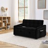 NicBex 47 Inch Loveseat,Modern Comfy Velvet Loveseat Sofa with Adjustable Back & Pull-Out Bed,Small 2-Seater Couch for Living Room - 2 of 4