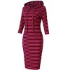 Clearlove Women's Casual Pocket Slim Pullover Maxi Hoodie Dress - 2 of 4