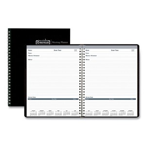 Recycled Meeting Note Planner, 11 x 8.5, Black Cover, 12-Month (Jan to Dec): 2026 - 1 of 4