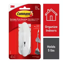 Command Large Sized Wire Decorative Hook White