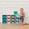 ECR4Kids Streamline 12 Cubby Tray Cabinet with 15 Scoop Front Storage Bins, 3x4, White Wash - 4 of 4