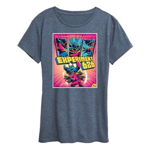 Women's - Lilo and Stitch - Stitch Comic Panels Short Sleeve Graphic T-Shirt - 1 of 4