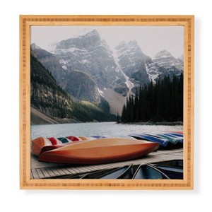Deny Designs Hannah Kemp Moraine Canoes Framed Wall Art Bamboo - 1 of 3