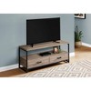 Monarch Specialties Tv Stand 48 Inch Console Media Entertainment Center Storage Drawers Laminate Metal Brown Black Contemporary Modern - 2 of 4