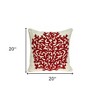 HomeRoots 20" Beige and Red Coastal Wool Throw Pillow With Embroidery - 3 of 4