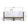Christopher Knight Home Oana Outdoor Acacia Wood Loveseat with Cushions - 3 of 4