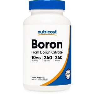 Nutricost Boron Capsules (10mg) 240 Vegetarian Capsules - From Boron Citrate, Gluten Free and GMO-Free, 240 Servings - 1 of 4