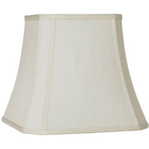 Imperial Shade Creme Small Square Cut Corner Lamp Shade 8" Top x 12" Bottom x 11" Slant x 10.5" High (Spider) Replacement with Harp and Finial - 1 of 4