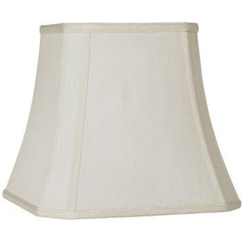 Imperial Shade Creme Small Square Cut Corner Lamp Shade 8" Top x 12" Bottom x 11" Slant x 10.5" High (Spider) Replacement with Harp and Finial