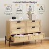 32.3inH Rattan 6-Drawer Dresser with Metal Handles, Anti-Tip Silent Slide Chest for Bedroom, Hallway & Kids Room - 4 of 4