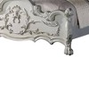 Acme Furniture 97" California King Bed Dresden Bed Synthetic Leather and Bone White Finish : Rococo Style Ample Size, Camelback Design - 3 of 4