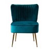 WestinTrends Phoebe Upholstered Tufted Velvet Accent Chair With Metal Leg - 3 of 4