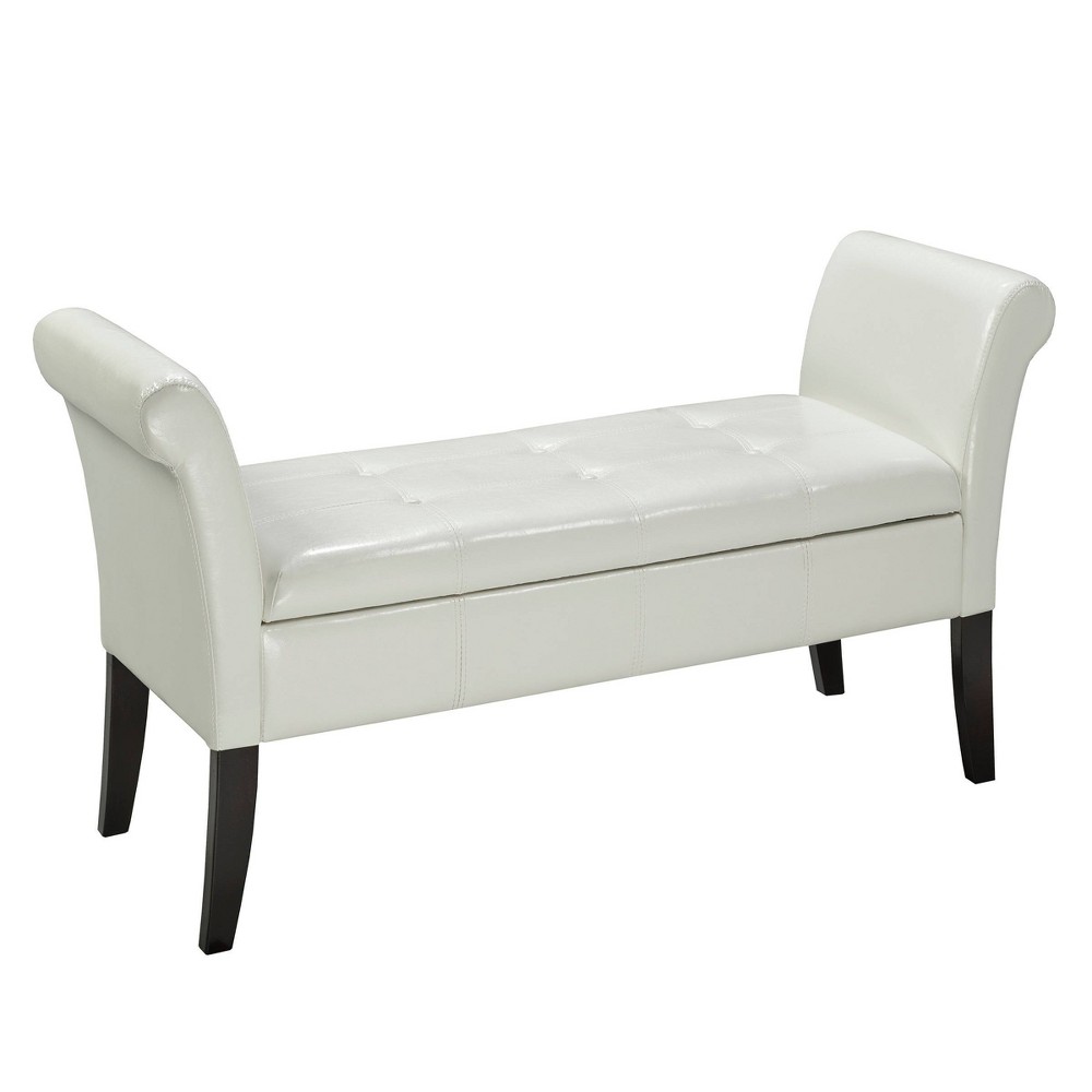 Brassex Albus Tufted Accent Bench with Storage Expresso
