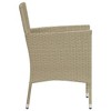 vidaXL 4X Patio Dining Chairs - Poly Rattan Beige Garden Outdoor Furniture with Steel Frame and Cushions - 4 of 4