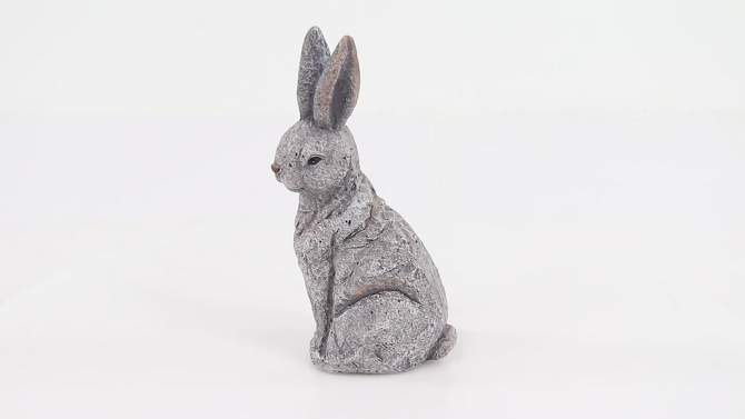 20&#34; x 11&#34; Magnesium Oxide Country Rabbit Garden Sculpture Gray - Olivia &#38; May, 2 of 9, play video