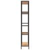 vidaXL Bookshelf with Multiple Shelving Units, Engineered Wood and Steel Construction, Ideal for Home and Office - Light Brown & Black - 4 of 4