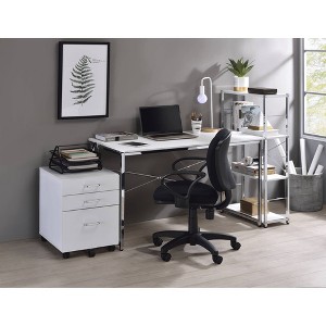 Metal Writing Desk with X-Shape Cross Bar and Modern Design - 1 of 4